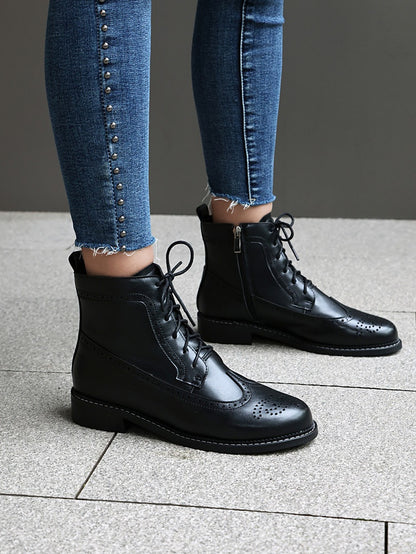 Bottines Classiques Noires à Talon Carré